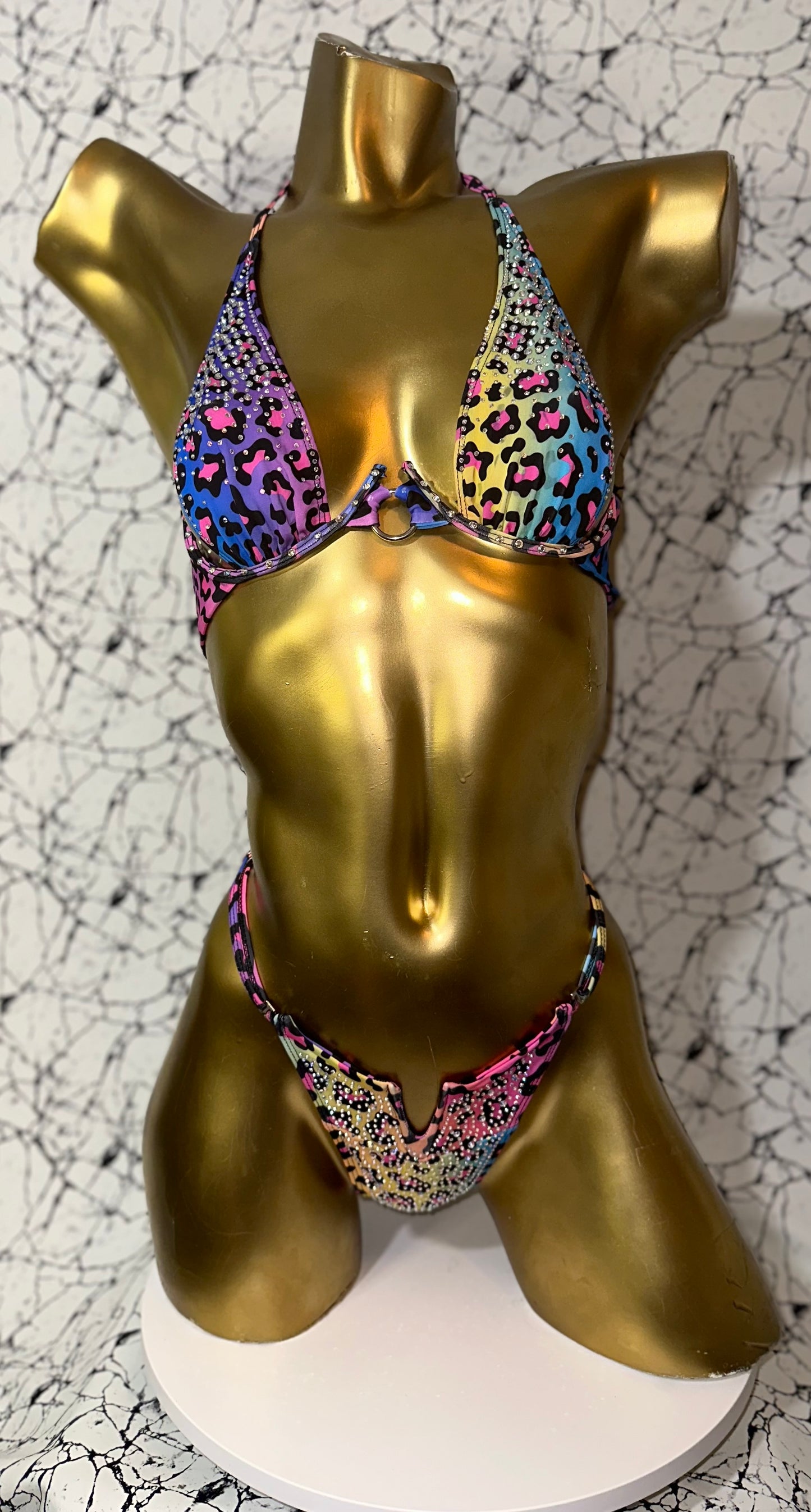 10B Exotic dancewear Set Media Luna with Stones - On Request