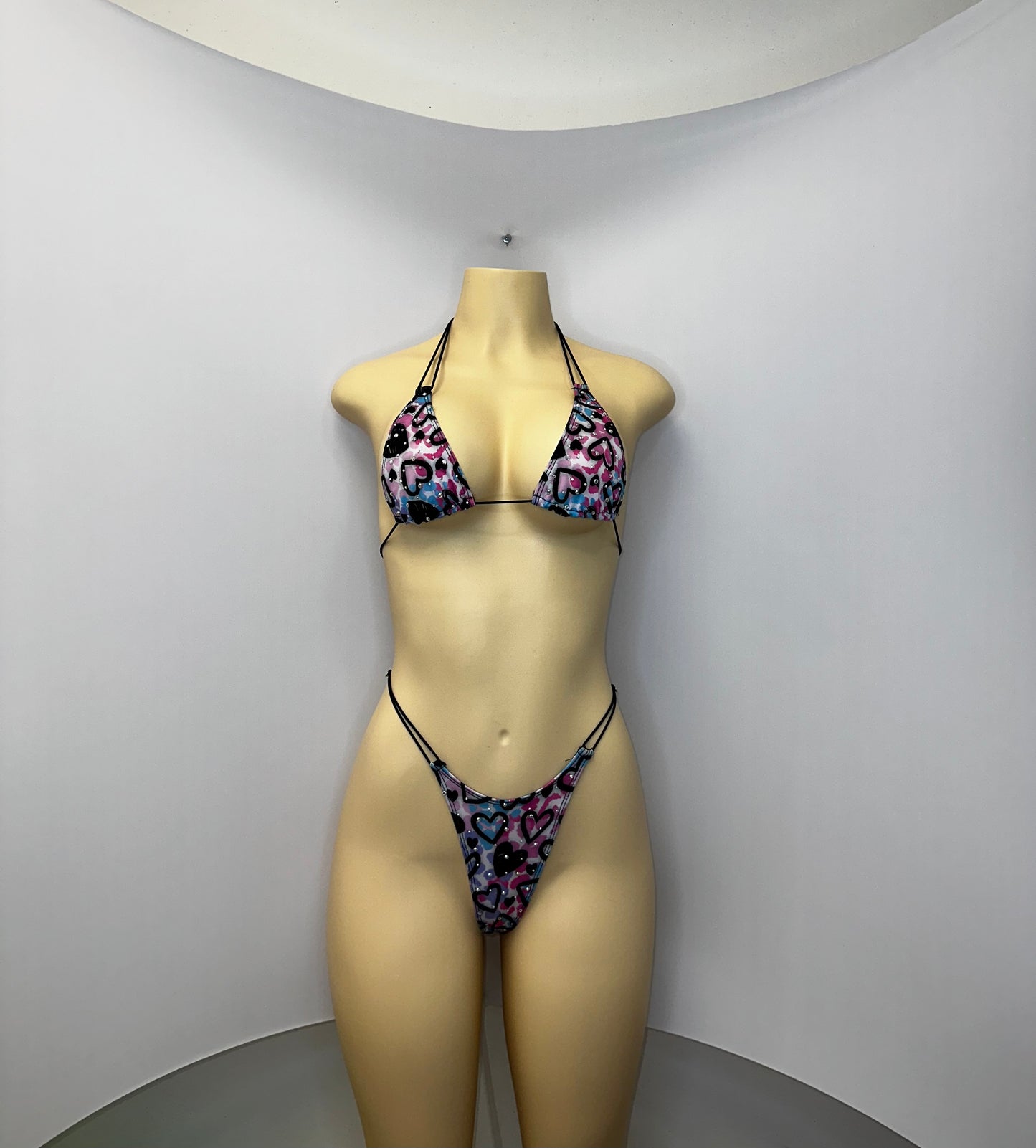 10B Set Susi – Rhinestone Micro Bikini – Stripper Dancewear for Women – Stage & Clubwear Outfit  King Thong