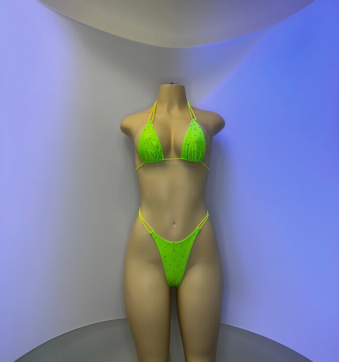 10B Set Susi – Rhinestone Micro Bikini – Stripper Dancewear for Women – Stage & Clubwear Outfit  King Thong