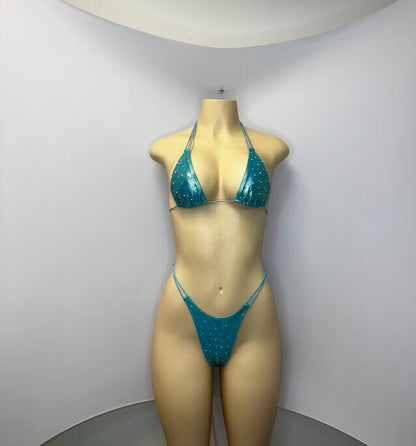 10B Set Susi – Rhinestone Micro Bikini – Stripper Dancewear for Women – Stage & Clubwear Outfit  King Thong