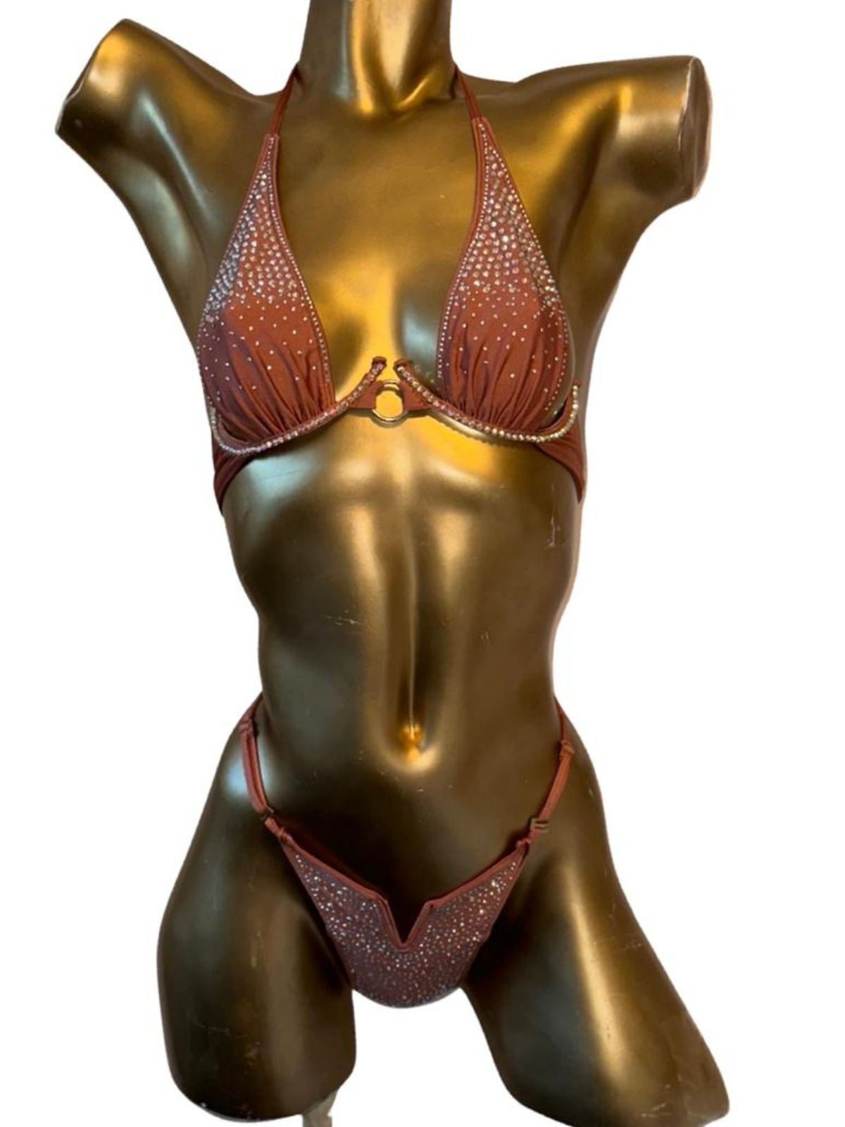 10B Exotic dancewear Set Media Luna with Stones