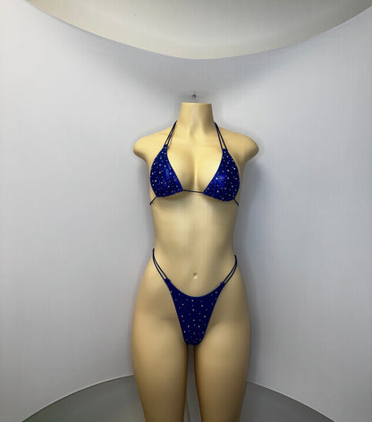 10B Set Susi – Rhinestone Micro Bikini – Stripper Dancewear for Women – Stage & Clubwear Outfit  King Thong