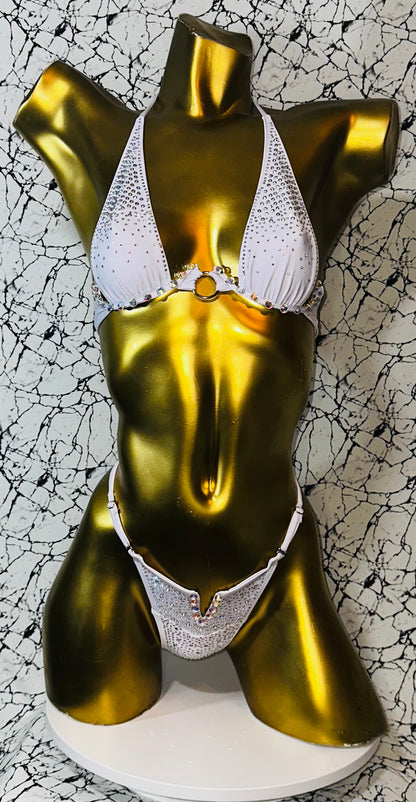 10B Exotic dancewear Set Media Luna with Stones