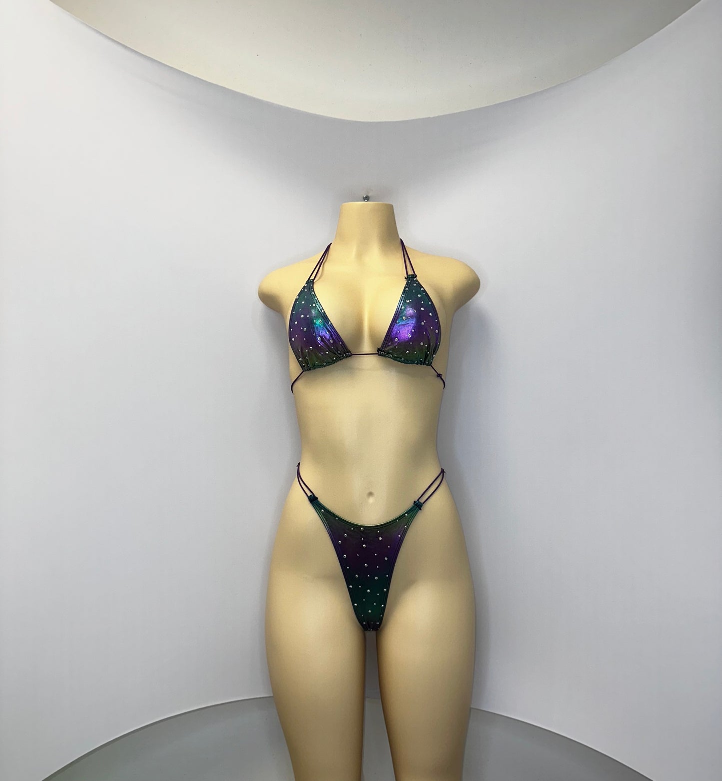 10B Set Susi – Rhinestone Micro Bikini – Stripper Dancewear for Women – Stage & Clubwear Outfit  King Thong