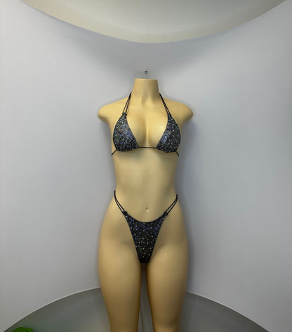 10B Set Susi – Rhinestone Micro Bikini – Stripper Dancewear for Women – Stage & Clubwear Outfit  King Thong