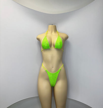 10B Set Susi – Rhinestone Micro Bikini – Stripper Dancewear for Women – Stage & Clubwear Outfit  King Thong