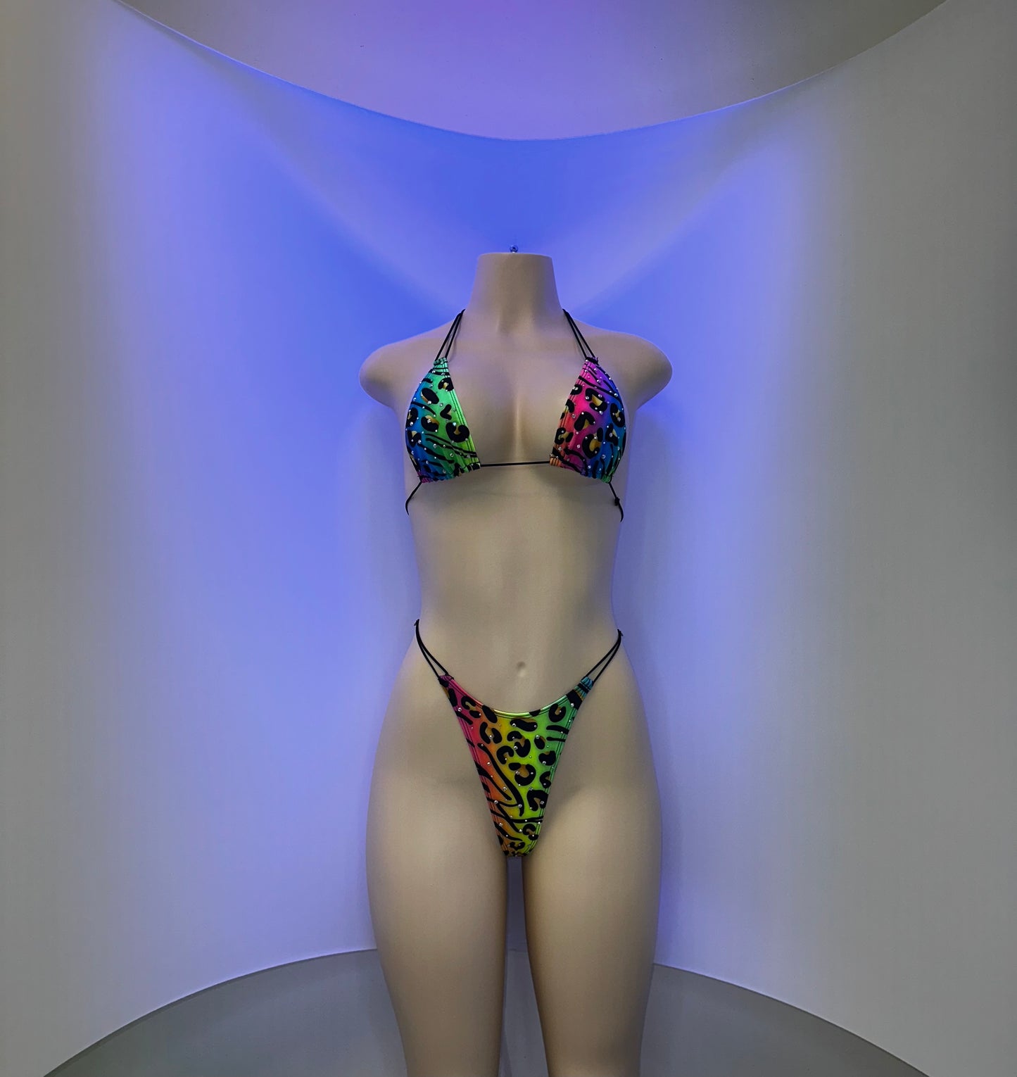 10B Set Susi – Rhinestone Micro Bikini – Stripper Dancewear for Women – Stage & Clubwear Outfit  King Thong