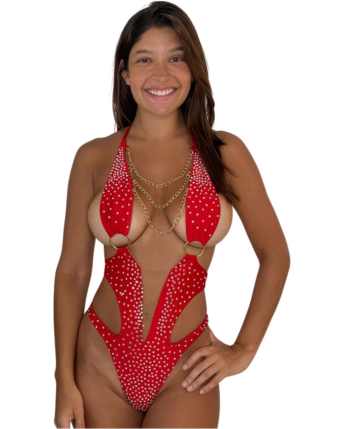 10A Body Bella with Chain and Two Rings, With Stones - On Request