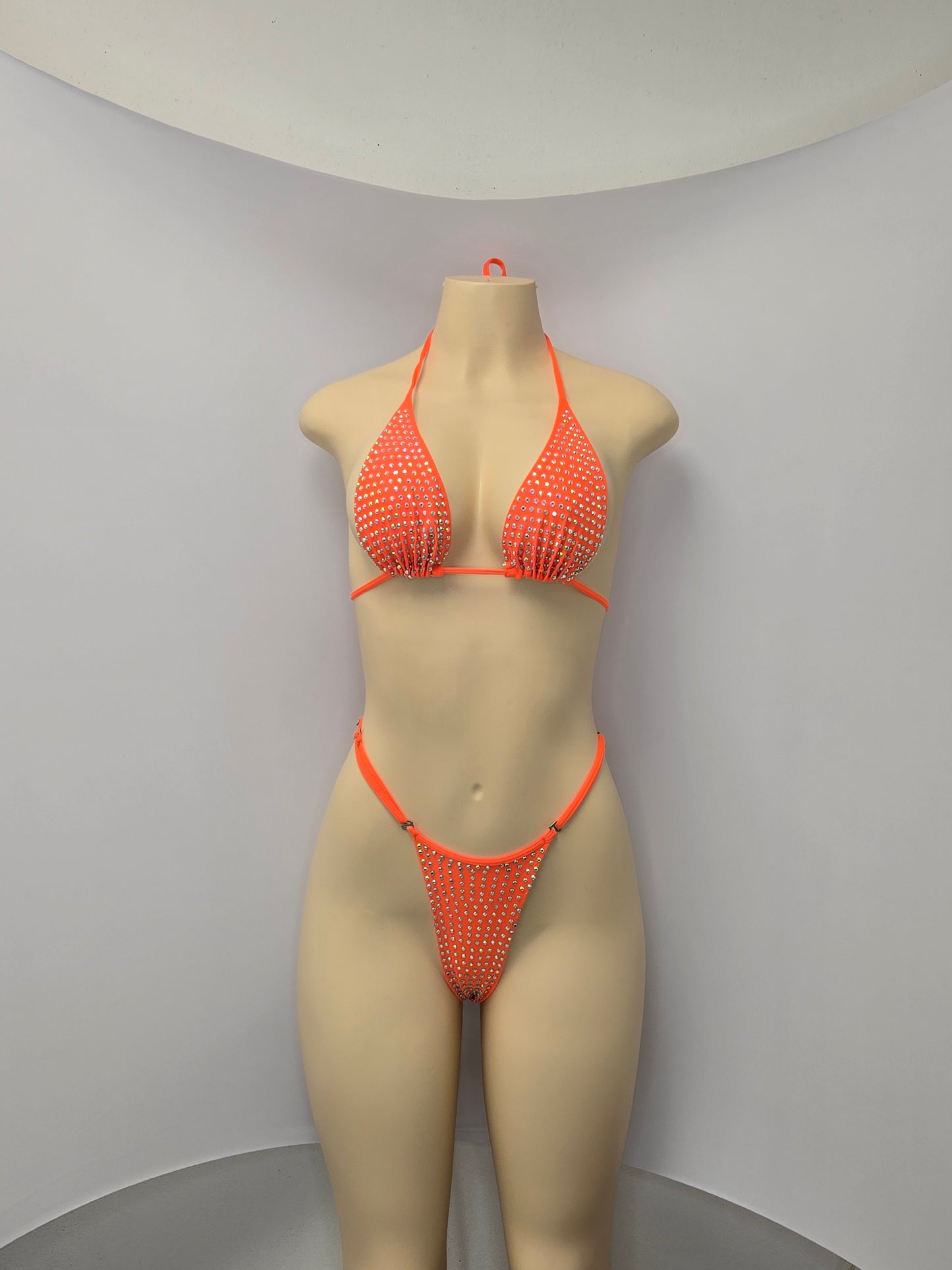 King Thong 1A1 Stripper Bikini Set Sisi with Stones – Neon Dancewear for Performers