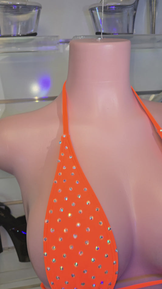 10B Set Alejandra – Stripper Rhinestone Bikini Handmade for Club Performers
