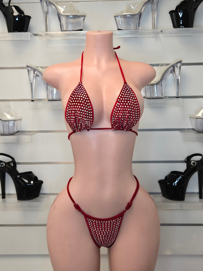 King Thong 1A1 Stripper Bikini Set Sisi with Stones – Neon Dancewear for Performers