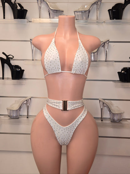 10B Set Alejandra – Stripper Rhinestone Bikini Handmade for Club Performers - On request