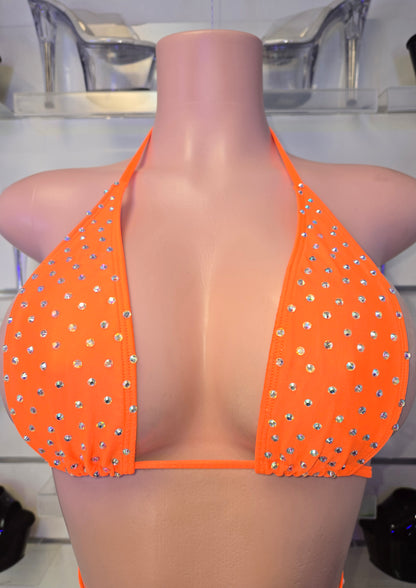 10B Set Alejandra – Stripper Rhinestone Bikini Handmade for Club Performers - On request