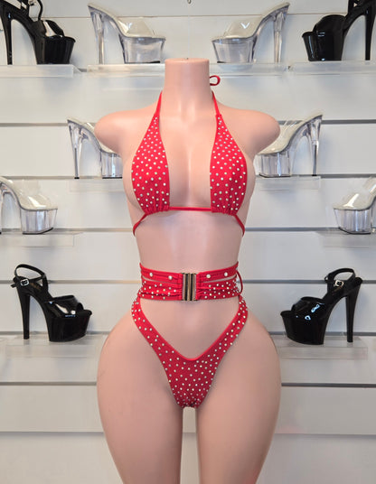 10B Set Alejandra – Stripper Rhinestone Bikini Handmade for Club Performers - On request