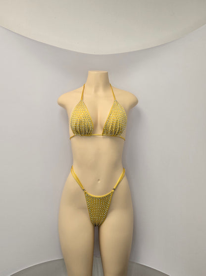King Thong 1A1 Stripper Bikini Set Sisi with Stones – Neon Dancewear for Performers